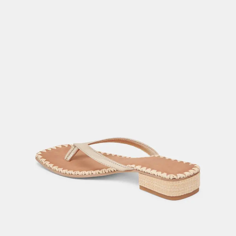 Barty Sandals Gold Metallic Leather 7