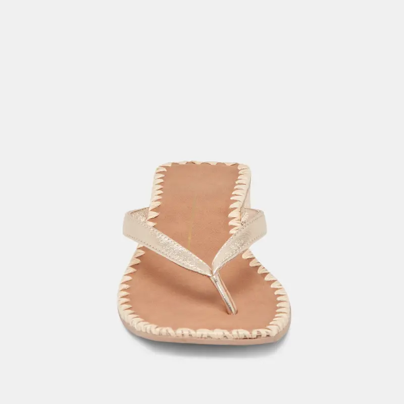 Barty Sandals Gold Metallic Leather 8