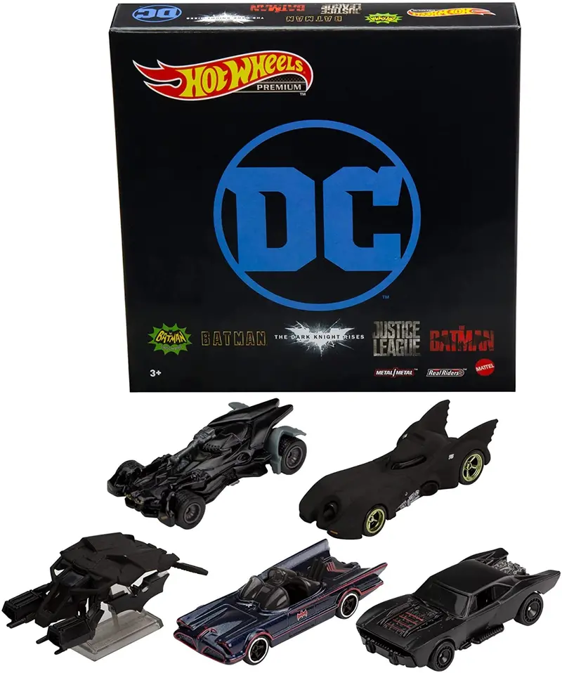Batman Batmobile 5-Pack Vehicle Bundle Dc Comics -- Hot Wheels Premium 1