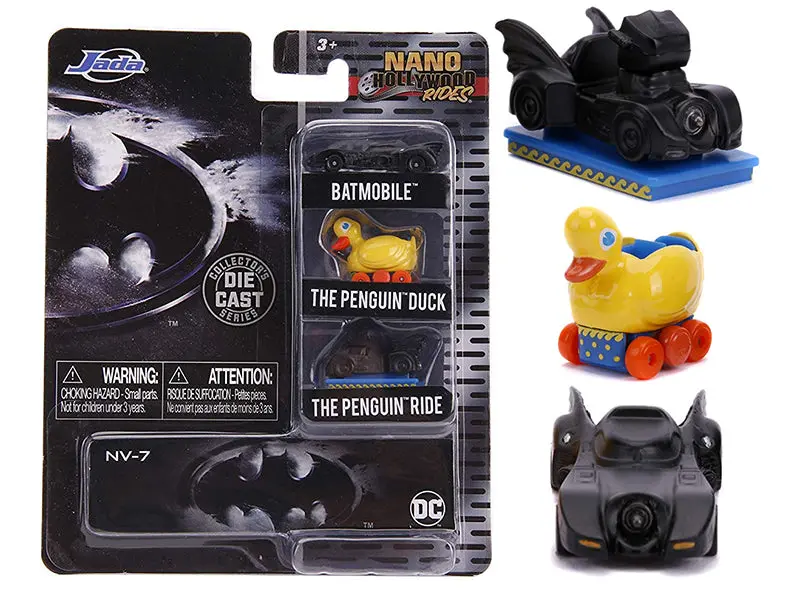Batman -- Jada Nano Set -- 1989 Batmobile, Penguin Duck & Penguin Ride 1