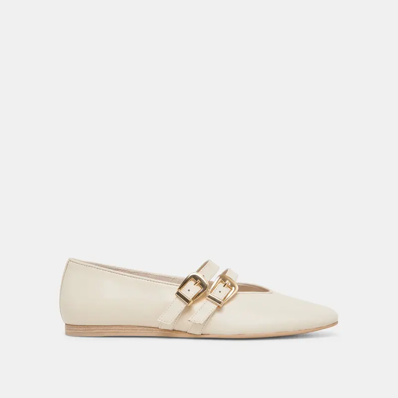 Baylee Ballet Flats Ivory Leather - Re:Vita 1