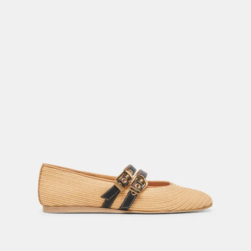 Baylee Ballet Flats Natural Raffia 1