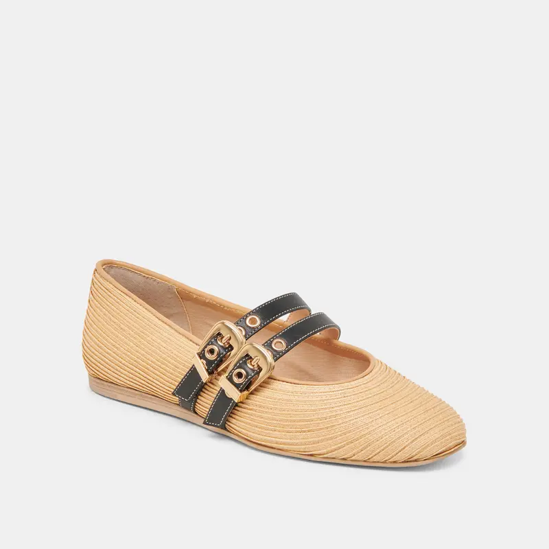 Baylee Ballet Flats Natural Raffia 2