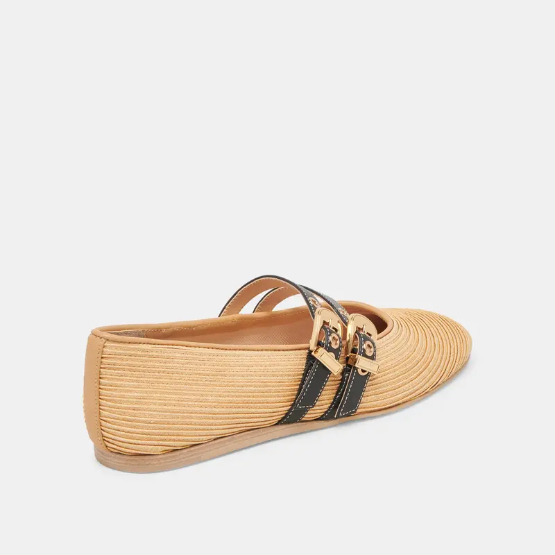 Baylee Ballet Flats Natural Raffia 3