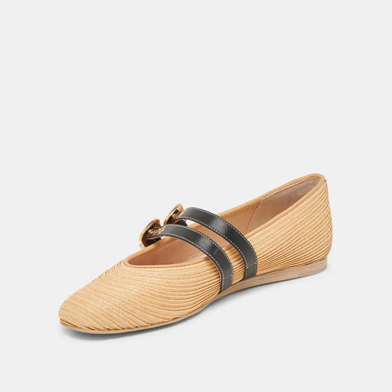 Baylee Ballet Flats Natural Raffia 4