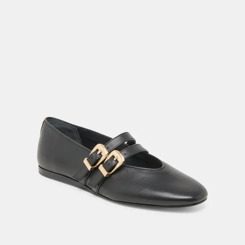 Baylee Wide Ballet Flats Black Leather - Re:Vita 2