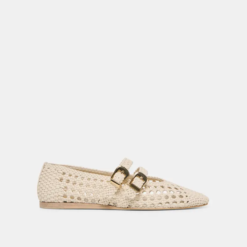 Baylee Woven Ballet Flats Creme Woven Stella 1