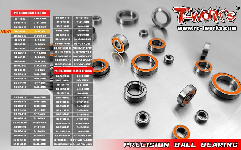 Bb   Precision Ball Bearing (10Pcs.)-Multi Size Options 1