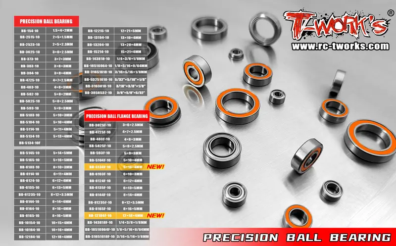 Bb    Precision Ball Flange Bearing (10Pcs.)-Multi Size Options 1