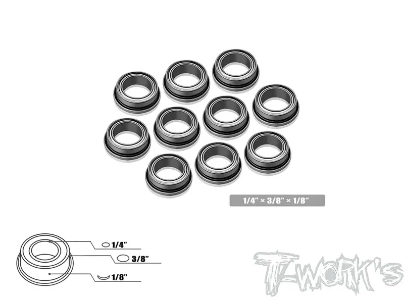 Bb  Precision Ball Flange Bearing  (10Pcs.)-Multi Size Options 1