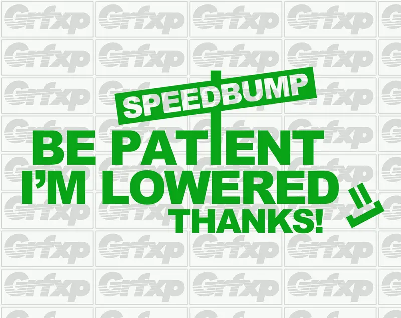 Be Patient, I'm Lowered Sticker 1