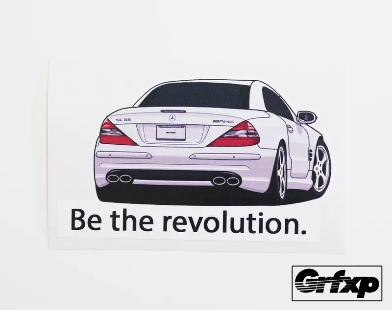 Be The Revolution (Steve Jobs Mercedes Sl55) Printed Sticker 1