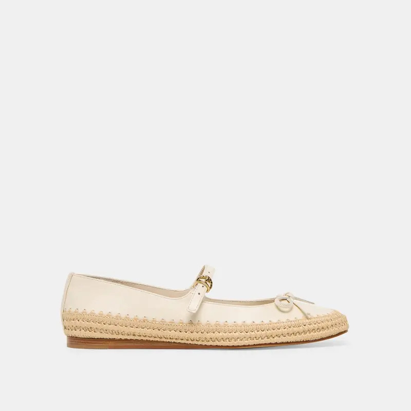 Betony Ballet Flats Off White Leather 1