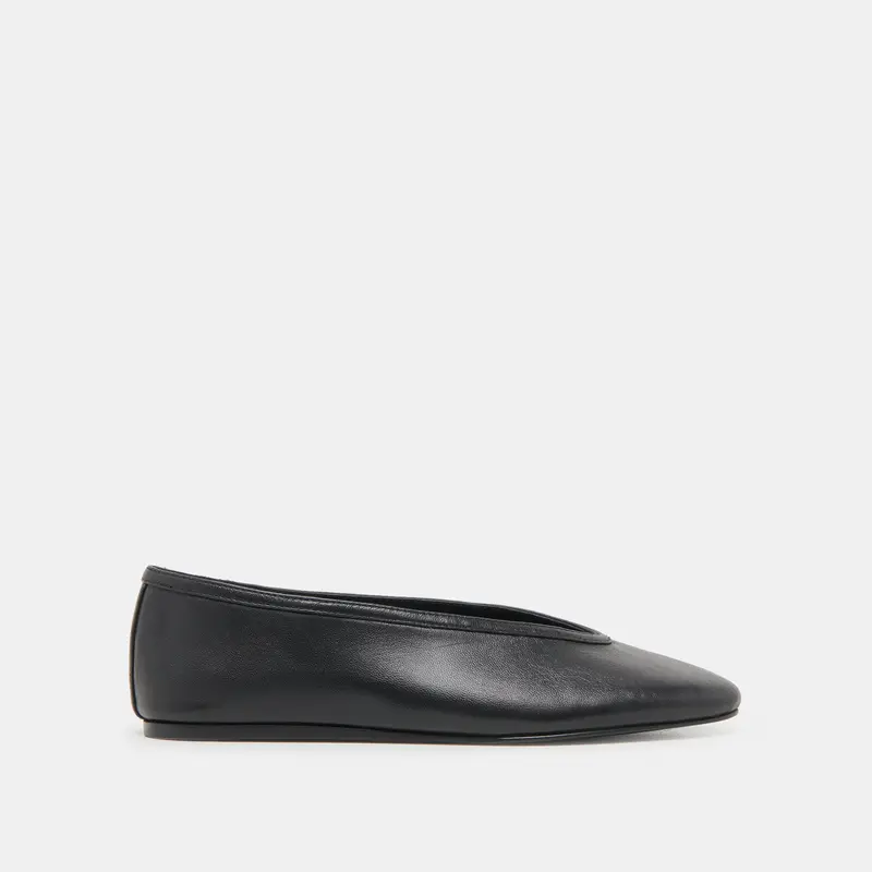 Braidy Ballet Flats Black Leather 1
