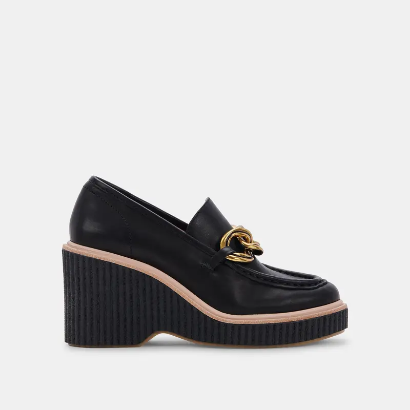 Brenan Wedges Black Leather - Re:Vita 1