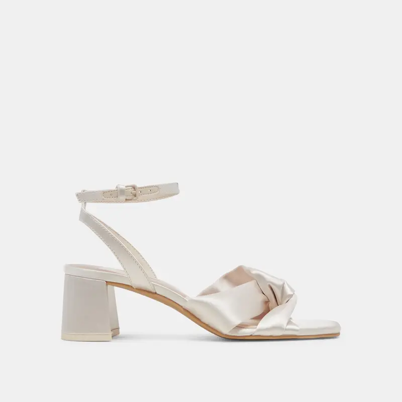Brenna Heels Ivory Satin 1