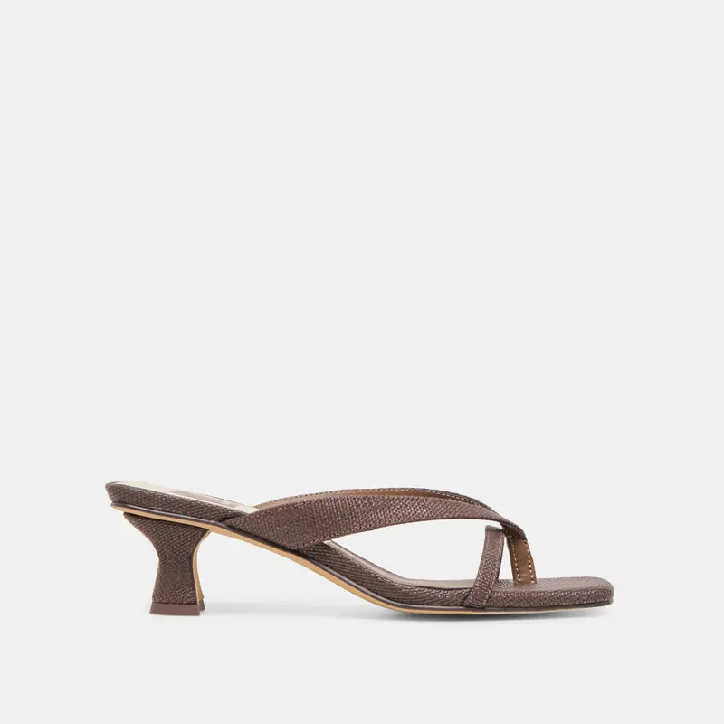 Brevel Heels Chocolate Raffia 1