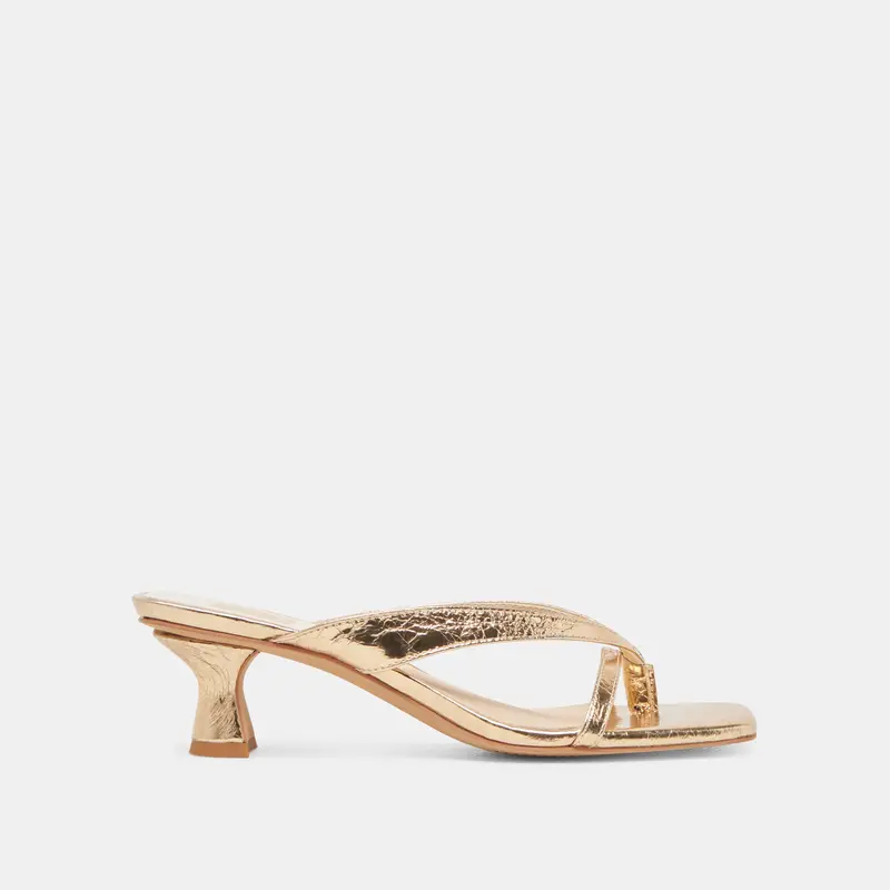 Brevel Heels Gold Distressed Leather 1