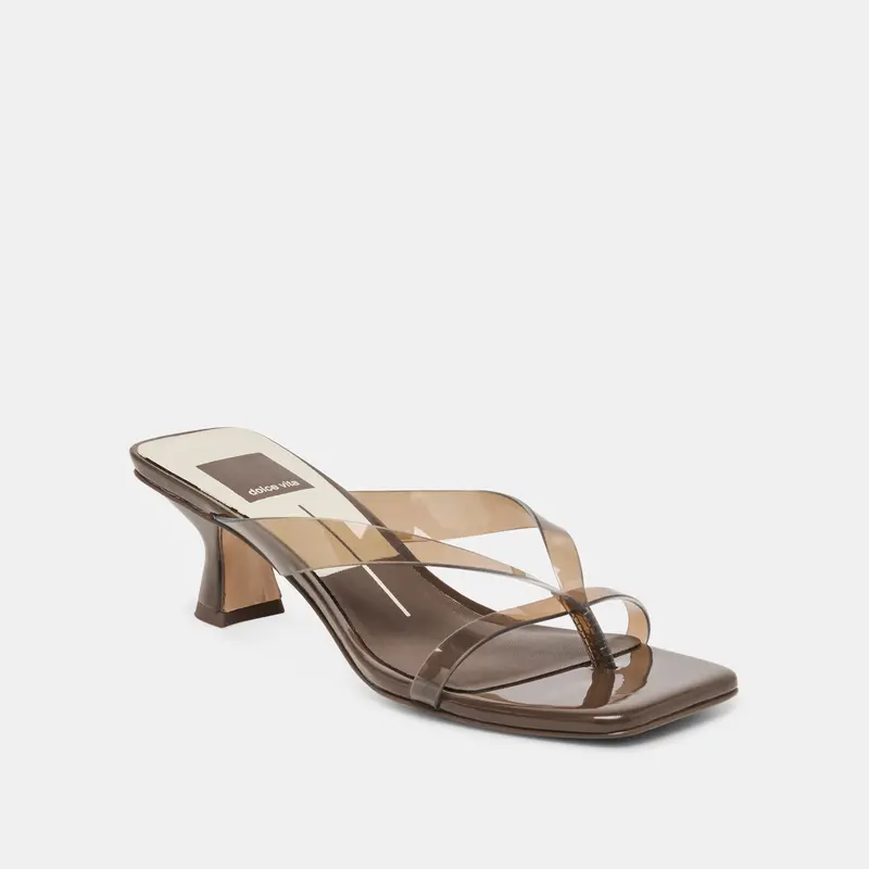 Brevel Vinyl Wide Heels Dk Brown Jelly 2