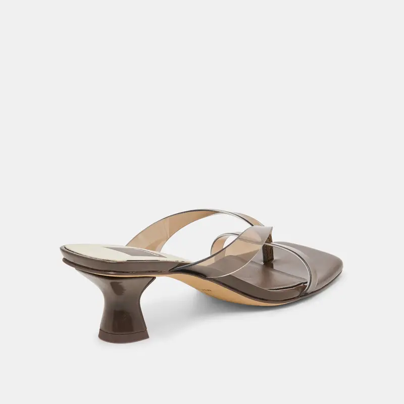 Brevel Vinyl Wide Heels Dk Brown Jelly 3