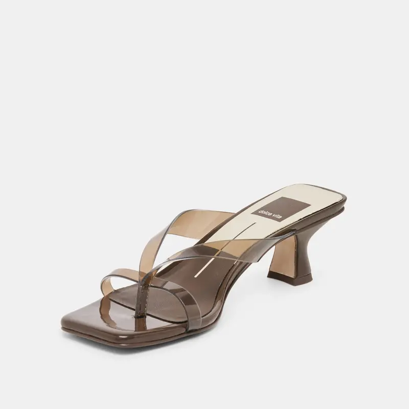 Brevel Vinyl Wide Heels Dk Brown Jelly 4