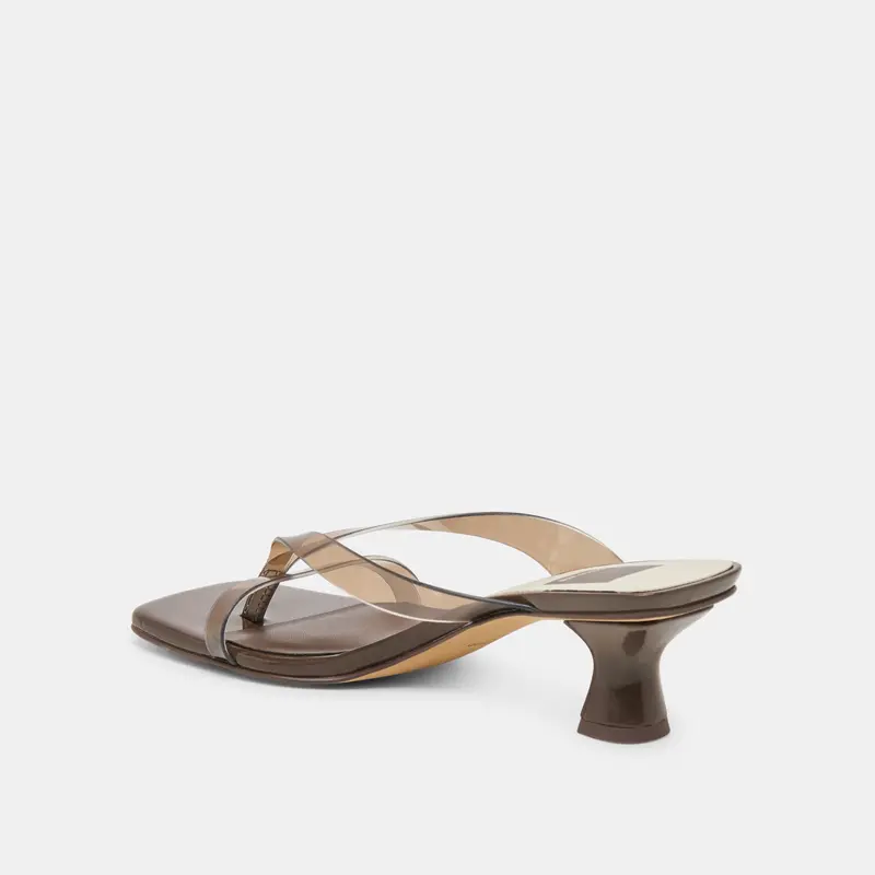 Brevel Vinyl Wide Heels Dk Brown Jelly 5