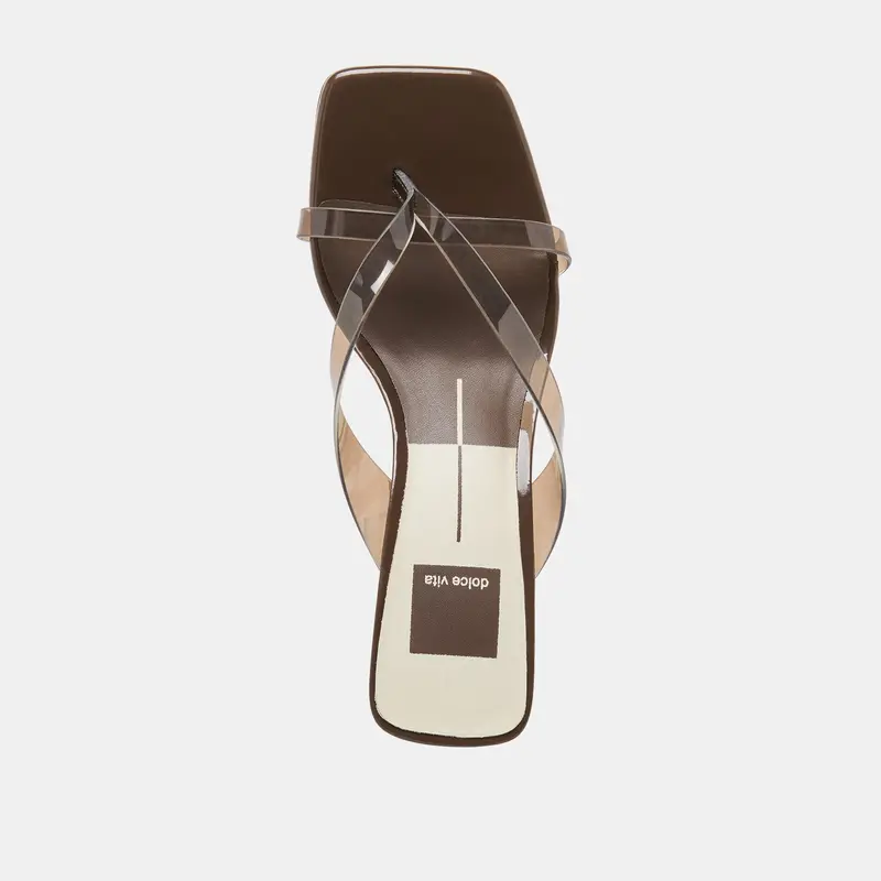 Brevel Vinyl Wide Heels Dk Brown Jelly 8