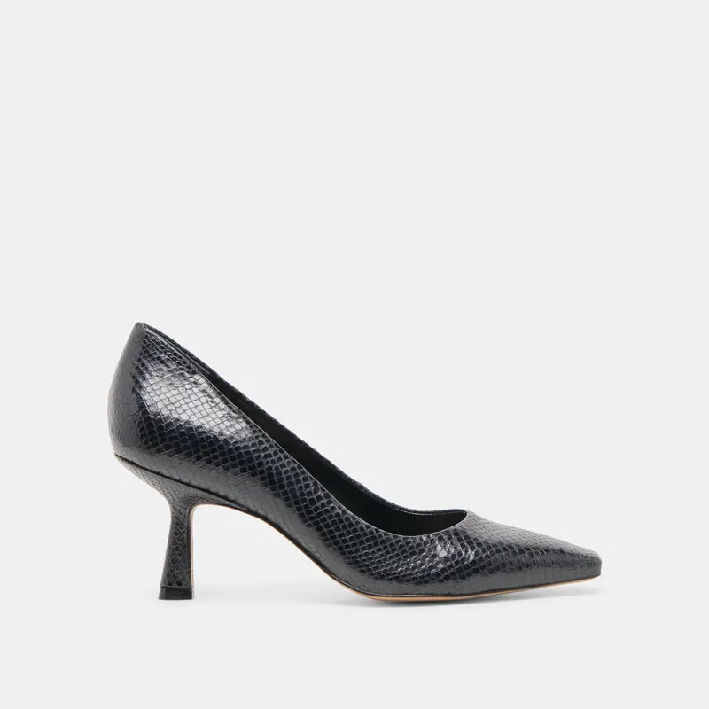 Briona Heels Onyx Embossed Leather 1
