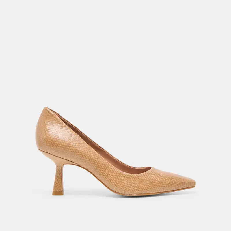 Briona Heels Whiskey Embossed Leather 1