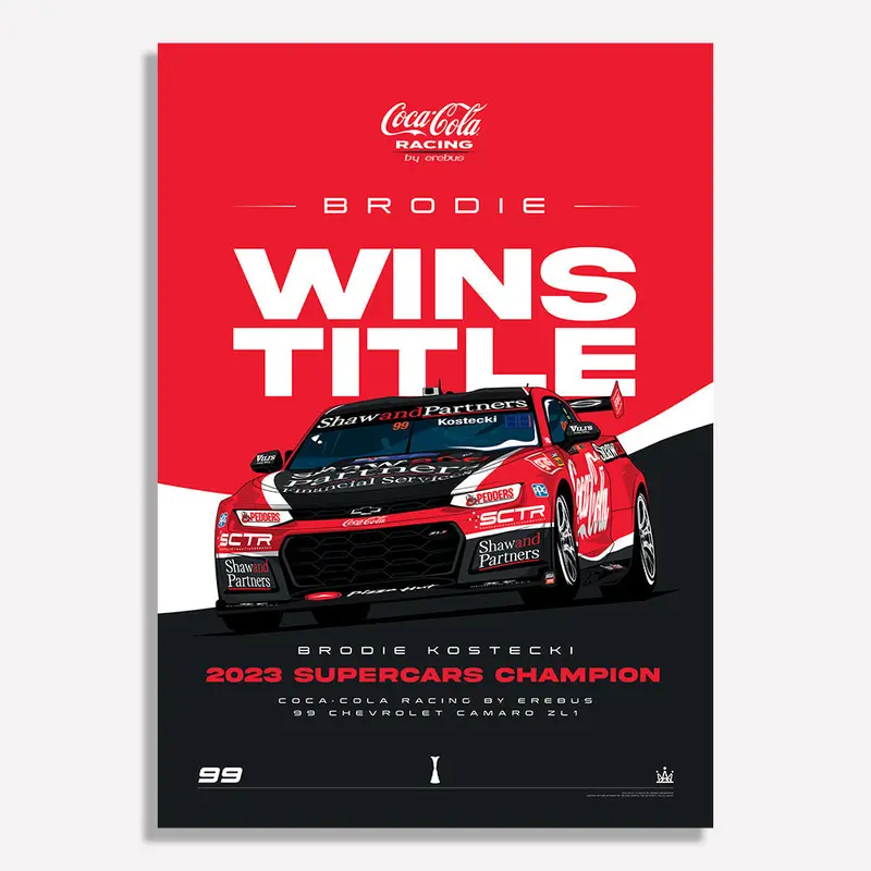 Brodie Wins Title -- Limited Edition Illustrated Print -- Authentic Collectables 1
