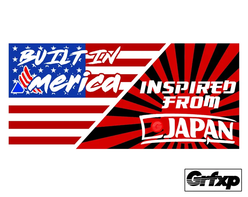 Built In America, Inspired From Japan Printed Slap Sticker 1
