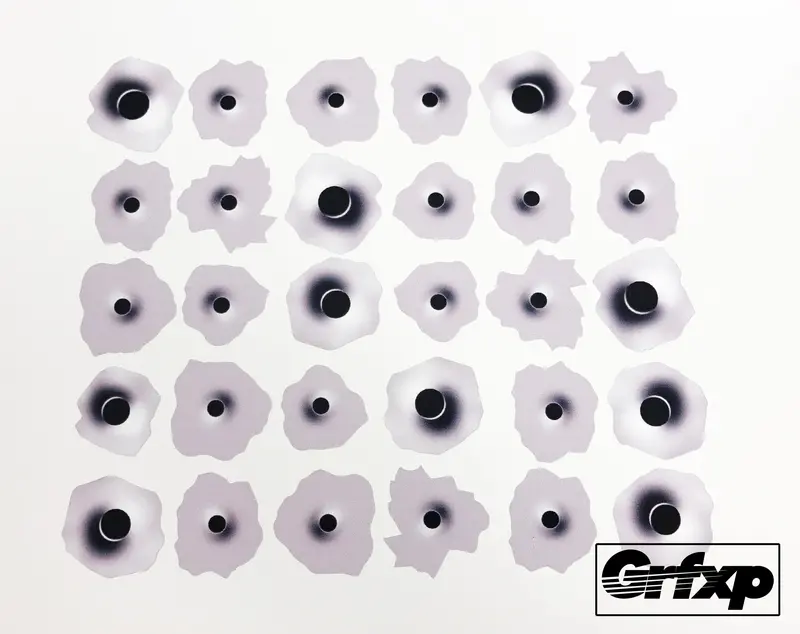 Bullet Holes Printed Sticker Pack 1