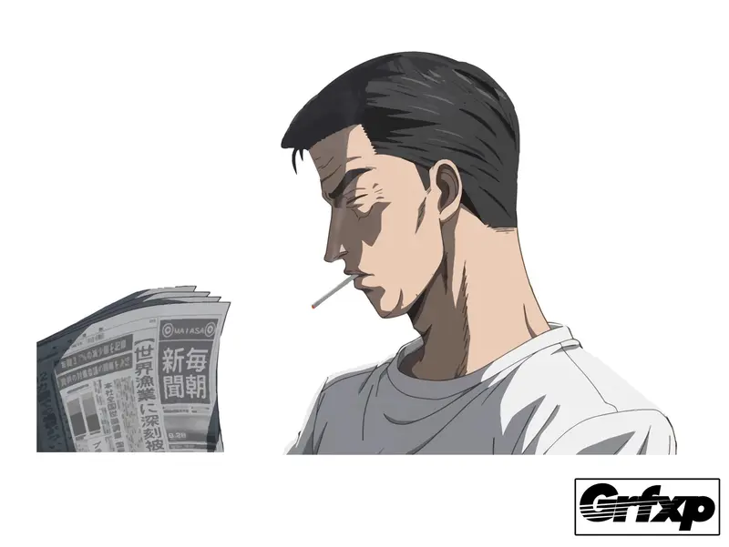Bunta Smoking With Newspaper Printed Sticker 1
