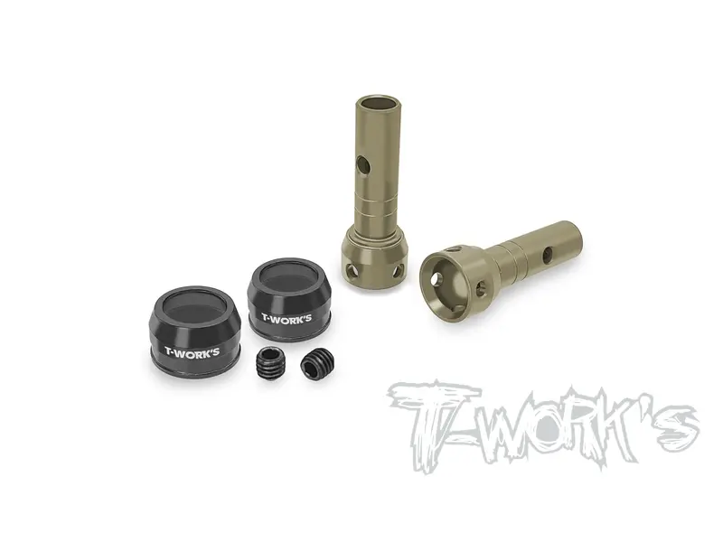 C-F8-C Hard Coated 7075-T6 Alum. F/R Axle Shaft With Cover (( For Sparko F8 & Sworkz 35.4 ) * Only Use For T-Work's Cvd ) 2Pcs * 1