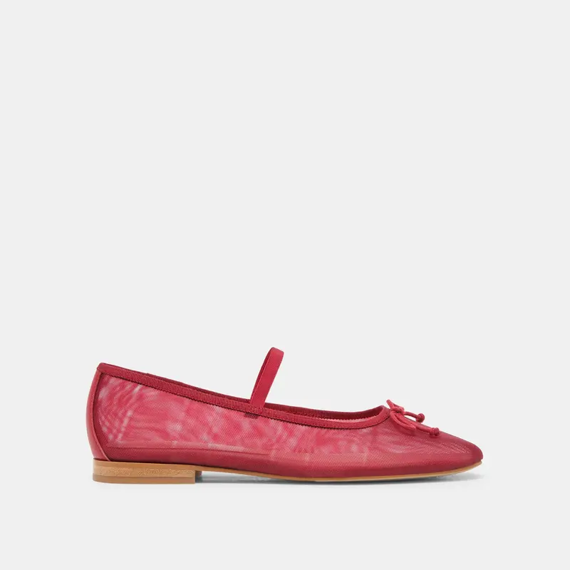 Cadel Ballet Flats Crimson Mesh 1