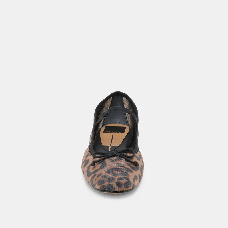 Cadel Ballet Flats Dk Leopard Mesh 11