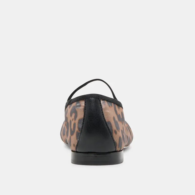 Cadel Ballet Flats Dk Leopard Mesh 12