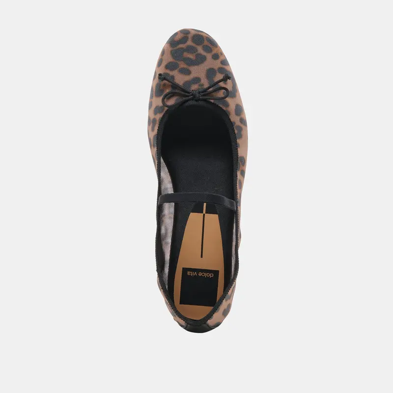 Cadel Ballet Flats Dk Leopard Mesh 13