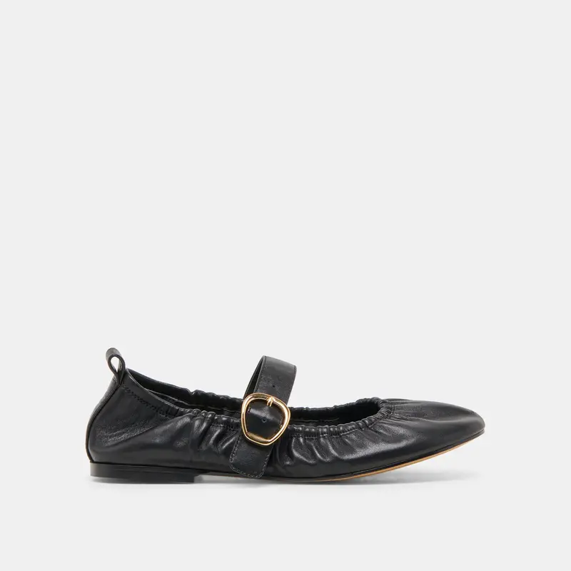 Caely Ballet Flats Black Leather 1