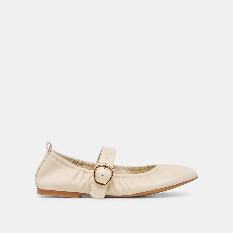 Caely Ballet Flats Bone Leather 1