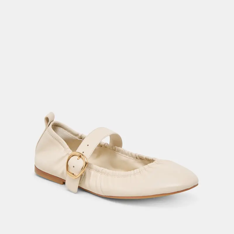 Caely Ballet Flats Bone Leather 3