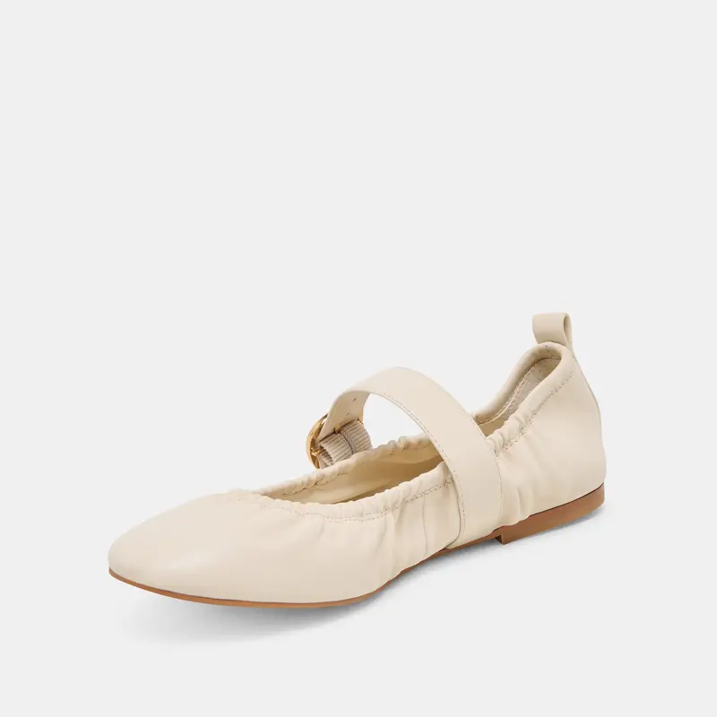 Caely Ballet Flats Bone Leather 7