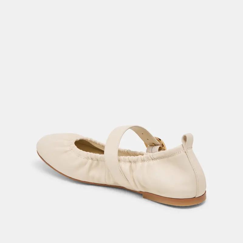 Caely Ballet Flats Bone Leather 9