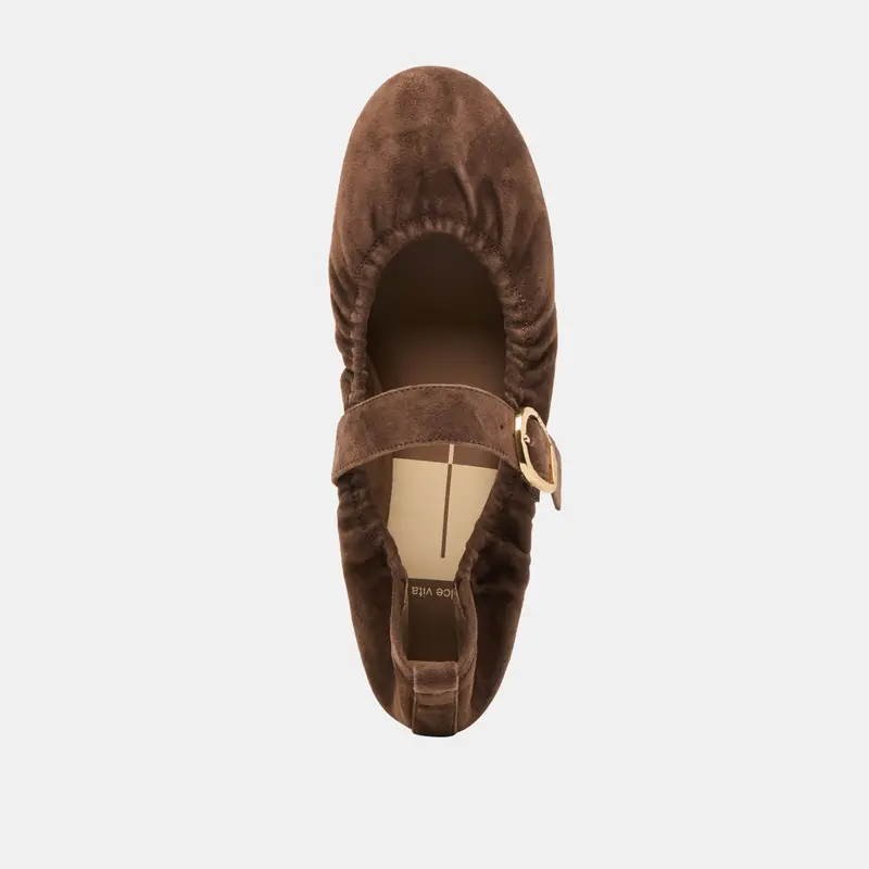 Caely Ballet Flats Dk Brown Suede 14