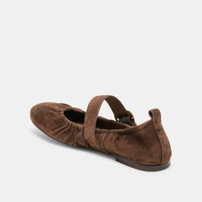 Caely Ballet Flats Dk Brown Suede 9