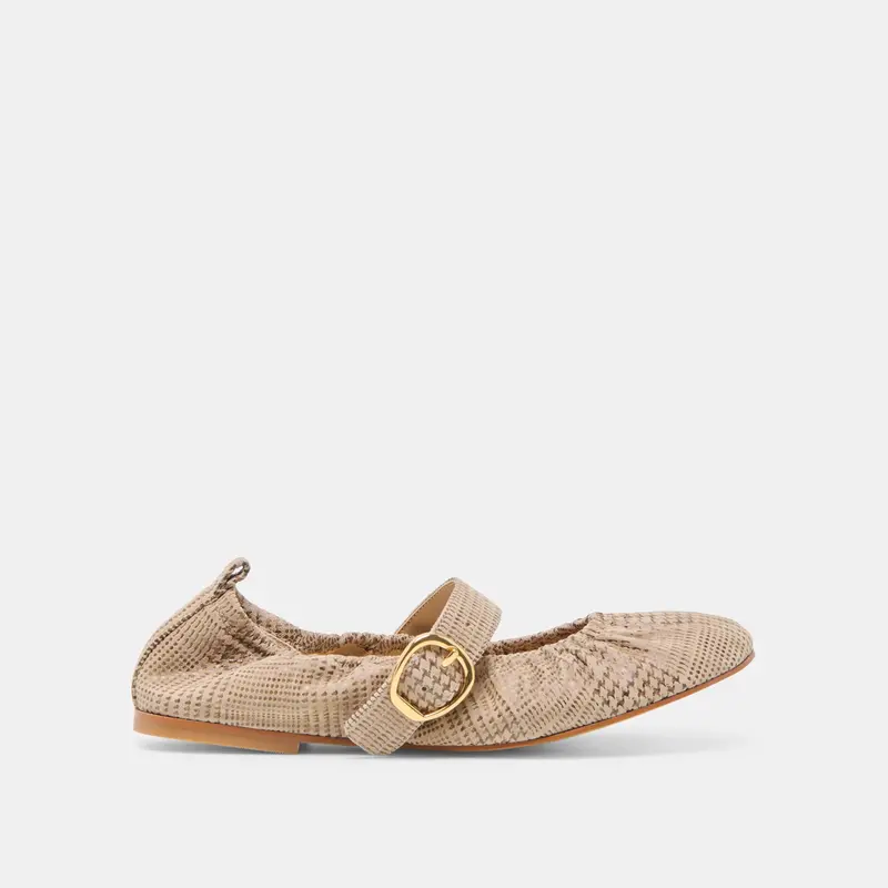 Caely Ballet Flats Herringbone Printed Suede 1