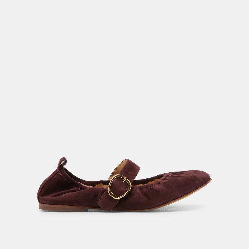 Caely Ballet Flats Mulberry Suede 1