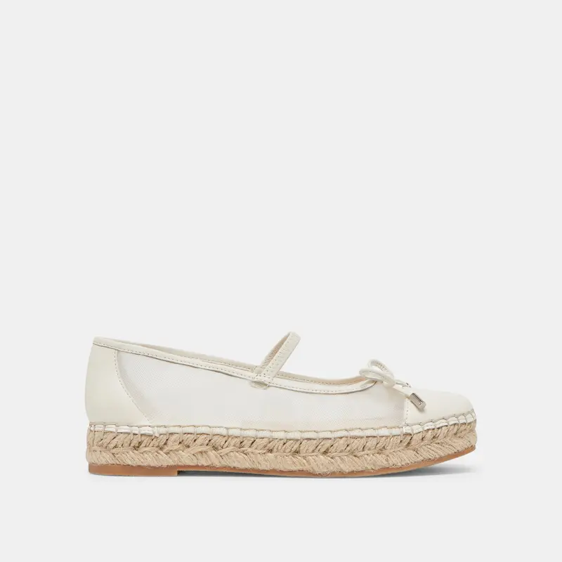 Cambre Ballet Flats White Mesh 1