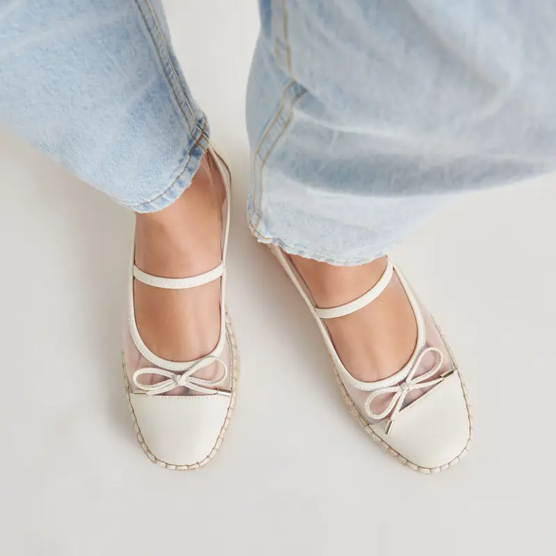 Cambre Ballet Flats White Mesh 3