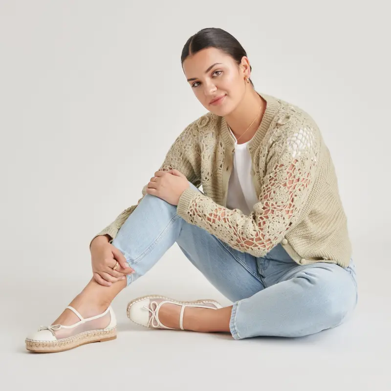 Cambre Ballet Flats White Mesh 5